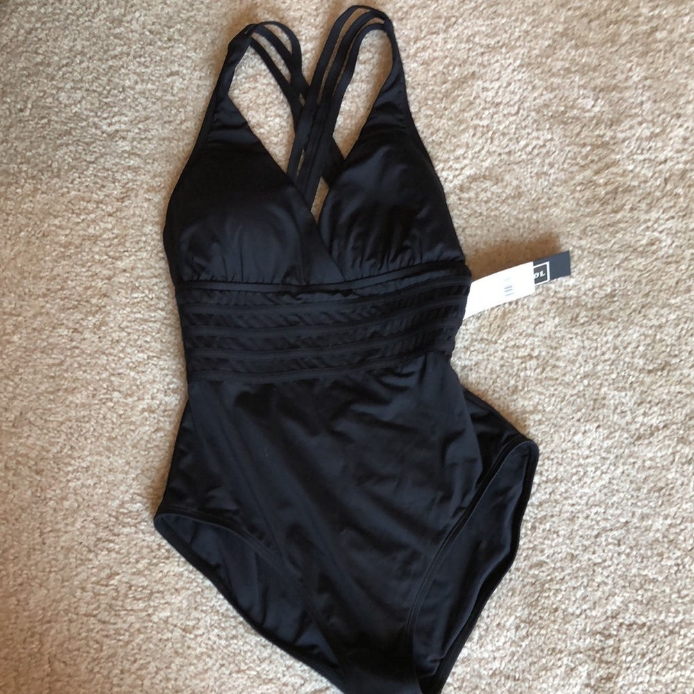 La Blanca Island Goddess Black One Piece 12 - Picture 3 of 7